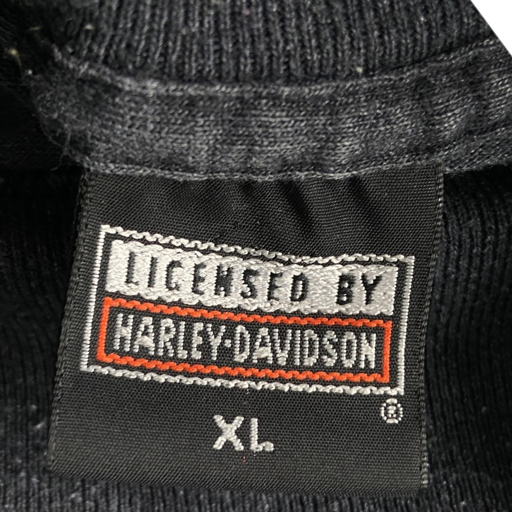 Harley Davidson Men’s Gray Long Sleeve Top Collared Vintage USA Size XL - Picture 9 of 10